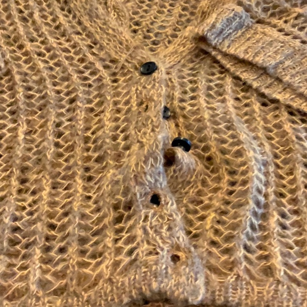 Mystree Textured Knit Cardigan in Rich Brown
